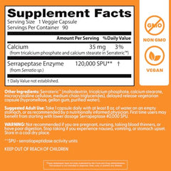 Doctor's Best Serrapeptase veggie capsules packaging emphasizes plant-based formula.