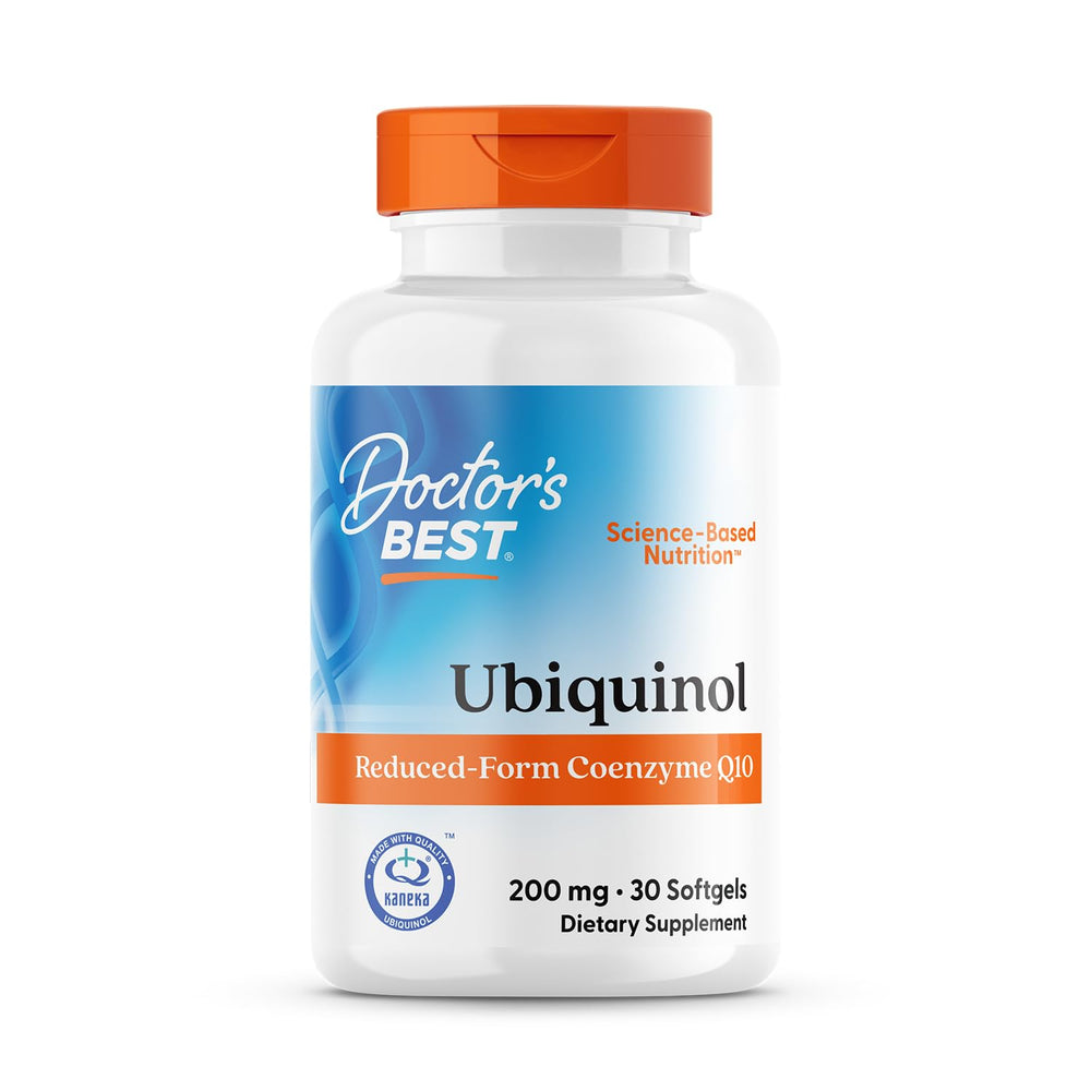 Doctors Best Ubiquinol bottle front view indicating energy support