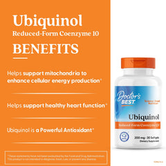Doctors Best Ubiquinol packaging scene on a clean surface