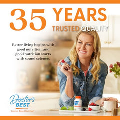 Doctor's Best vegan Vitamin C packaging emphasizing plant-based caps
