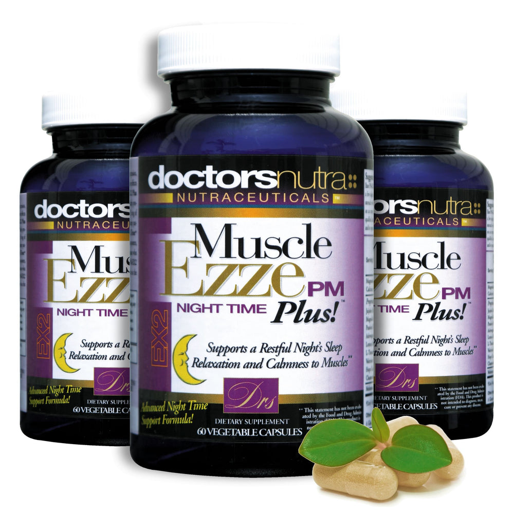 Doctors Nutra Muscle Ezze PM Plus 3-pack box for a convenient night-time routine