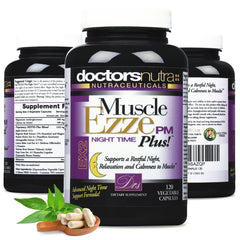Doctors Nutra Muscle Ezze PM Plus gluten-free badge on bottle packaging