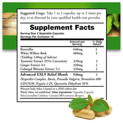 InflamEzze label close-up shows natural ingredients for daily wellness.