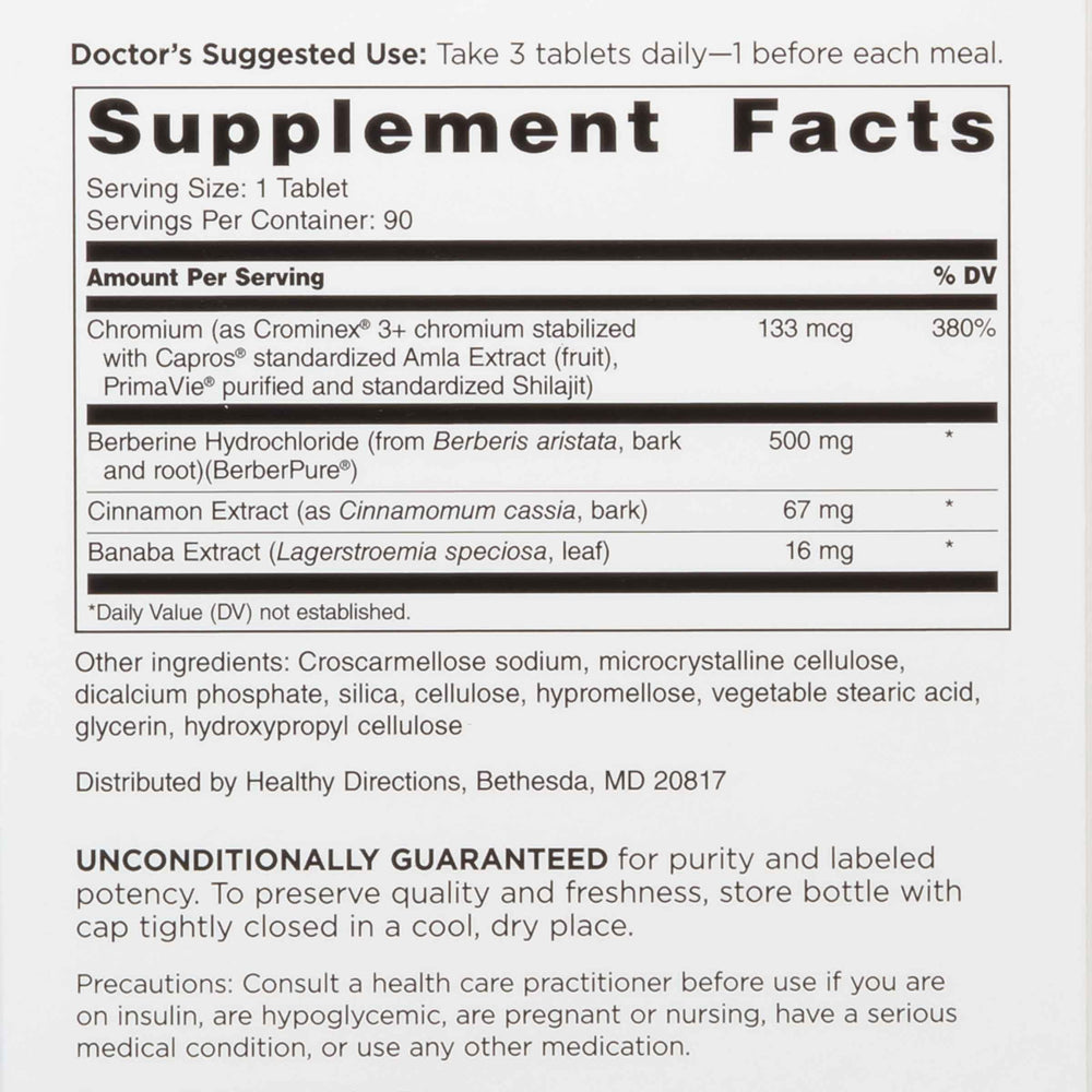 DOCTORS' PREFERRED GlucoGold berberine tablets closeup showing dosage-ready form.