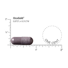 OCUGOLD ingredients label close-up featuring Lutemax 2020 and bilberry extract