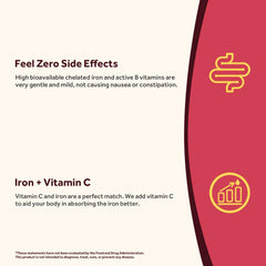 Doctor's Recipes iron supplement bottle top with freshness seal.