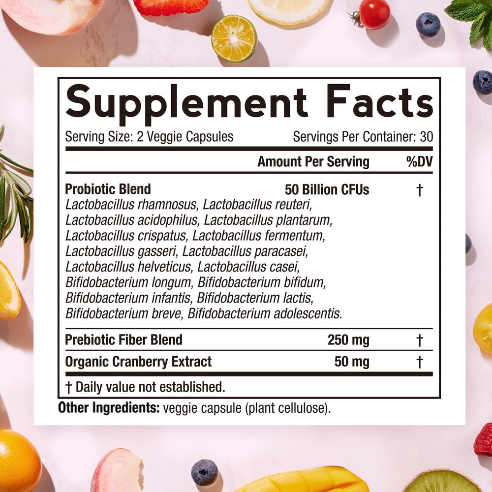 Doctor's Recipes Women's Probiotics 50B CFU capsules for daily probiotic support