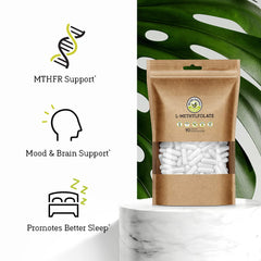 Doctors Scientific DSO L-Methylfolate 15 mg eco-friendly packaging close-up.