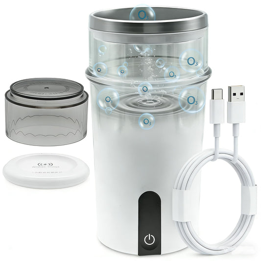 DOIZATO ozone water cup, front view, enables portable oral care on the go.