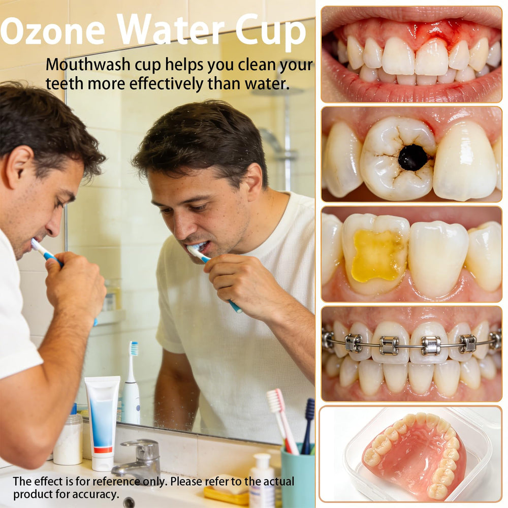 DOIZATO ozone water cup mouthwash rinse use supports thorough daily cleaning.