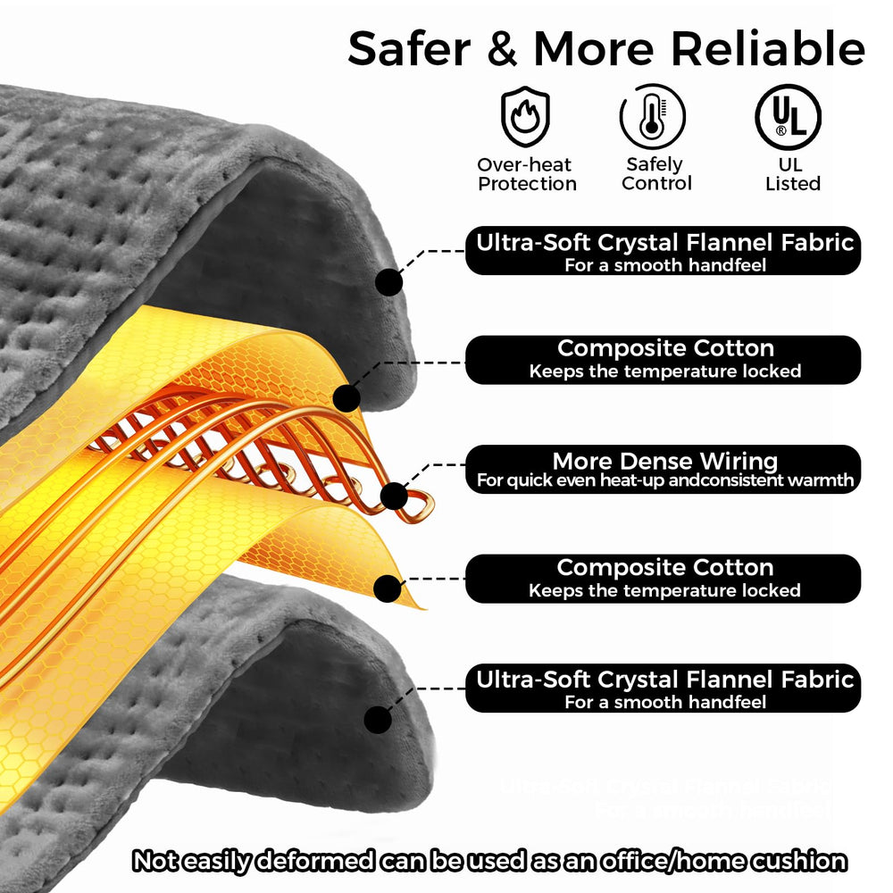 Domigard heating pad long power cord offers flexible placement
