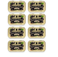 Doolittle Dr Classic soft fruit pastilles in blackcurrant tin for on-the-go throat moisture.