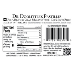 Glycerin-based moisture in DOOLITTLE pastilles appeals to everyday mouth comfort.