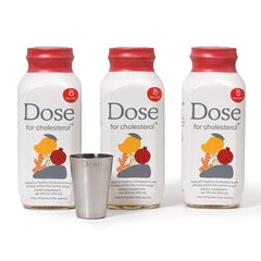 DOSE cholesterol bottle front view showing a 16oz bottle for daily heart-supporting use