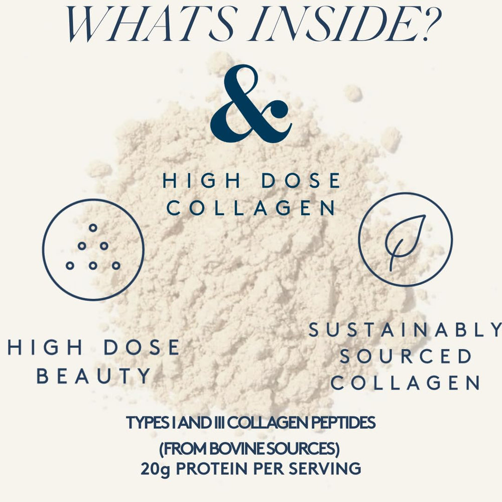 Dose & Co vanilla collagen stirred into yogurt for a protein-packed snack.