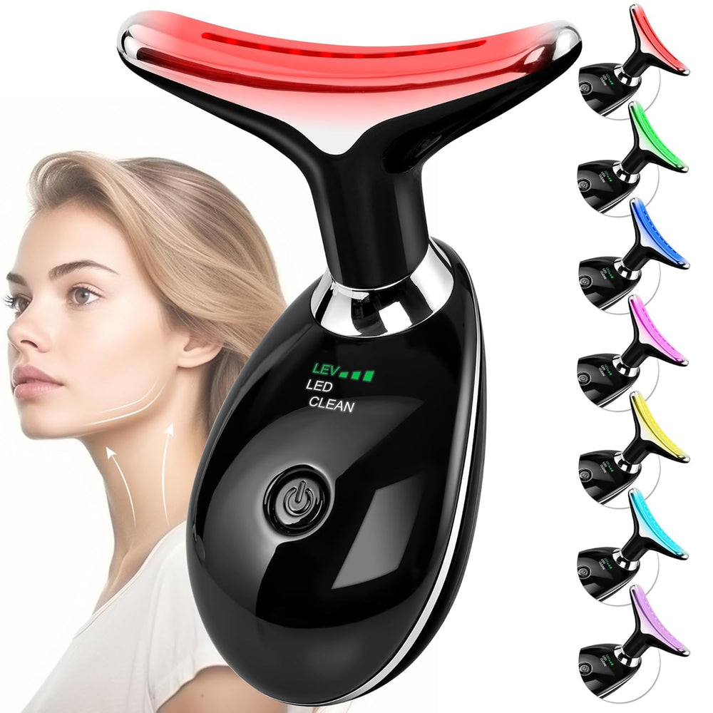 Doset facial massager arc-head gliding along skin improves cream absorption