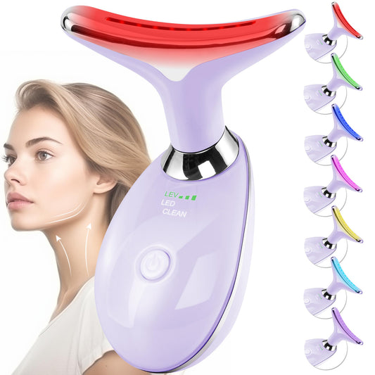Doset facial massager with red-light therapy on face and neck for radiant skin