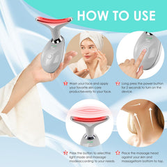 Doset rechargeable facial massager in a compact design for on-the-go use.