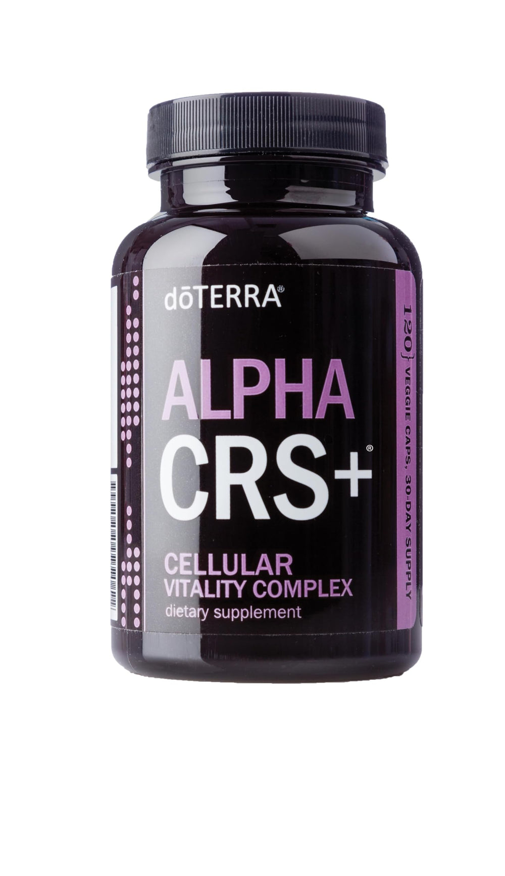 doTERRA Alpha CRS+ bottle and capsules for daily antioxidant support.