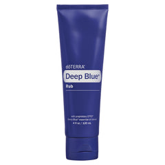 doTERRA Deep Blue Rub jar shows cooling texture for targeted relief.