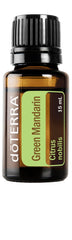 doTERRA Green Mandarin 15ml bottle with bright citrus aroma for uplifting spaces