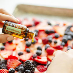 doTERRA Green Mandarin fruit illustration shows unripened origin and fresh notes
