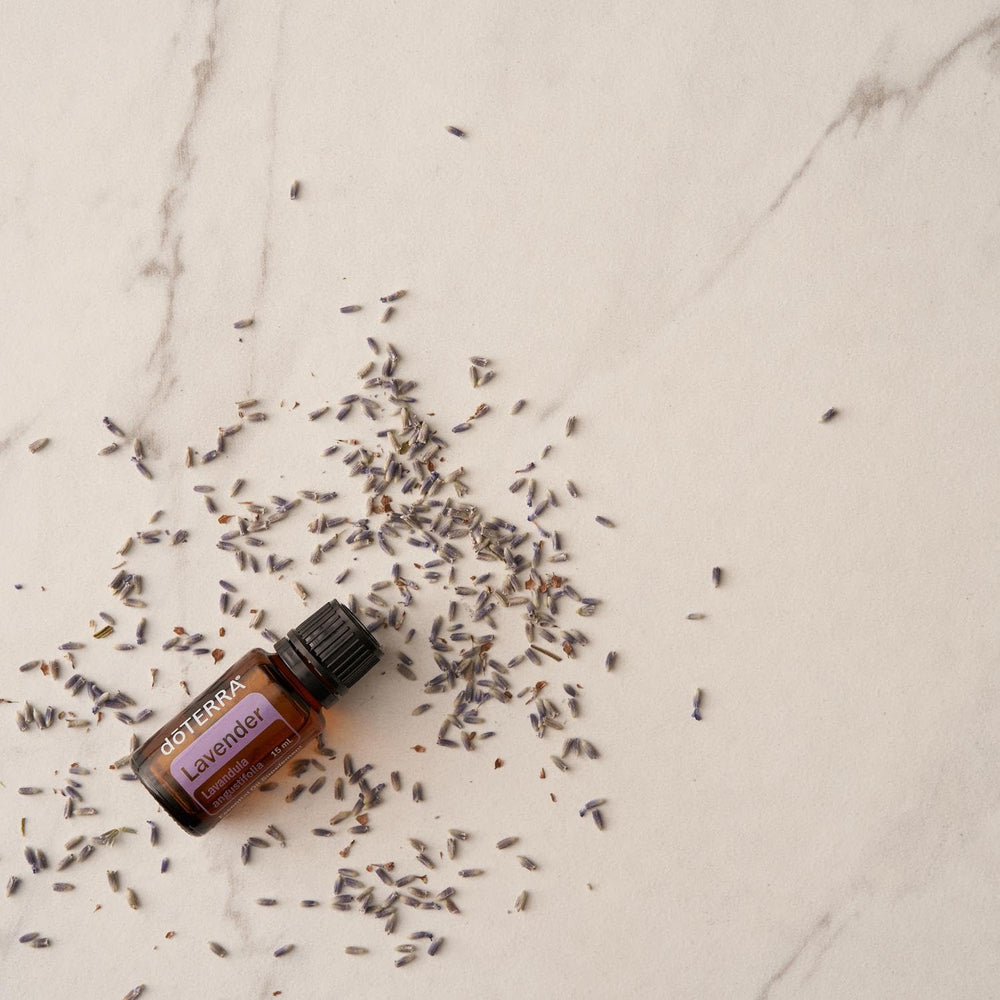 doTERRA Lavender Oil 2-pack packaging close-up highlighting labeling