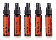 doTERRA On Guard sanitizing mist bottle closeup for quick germ protection on the go