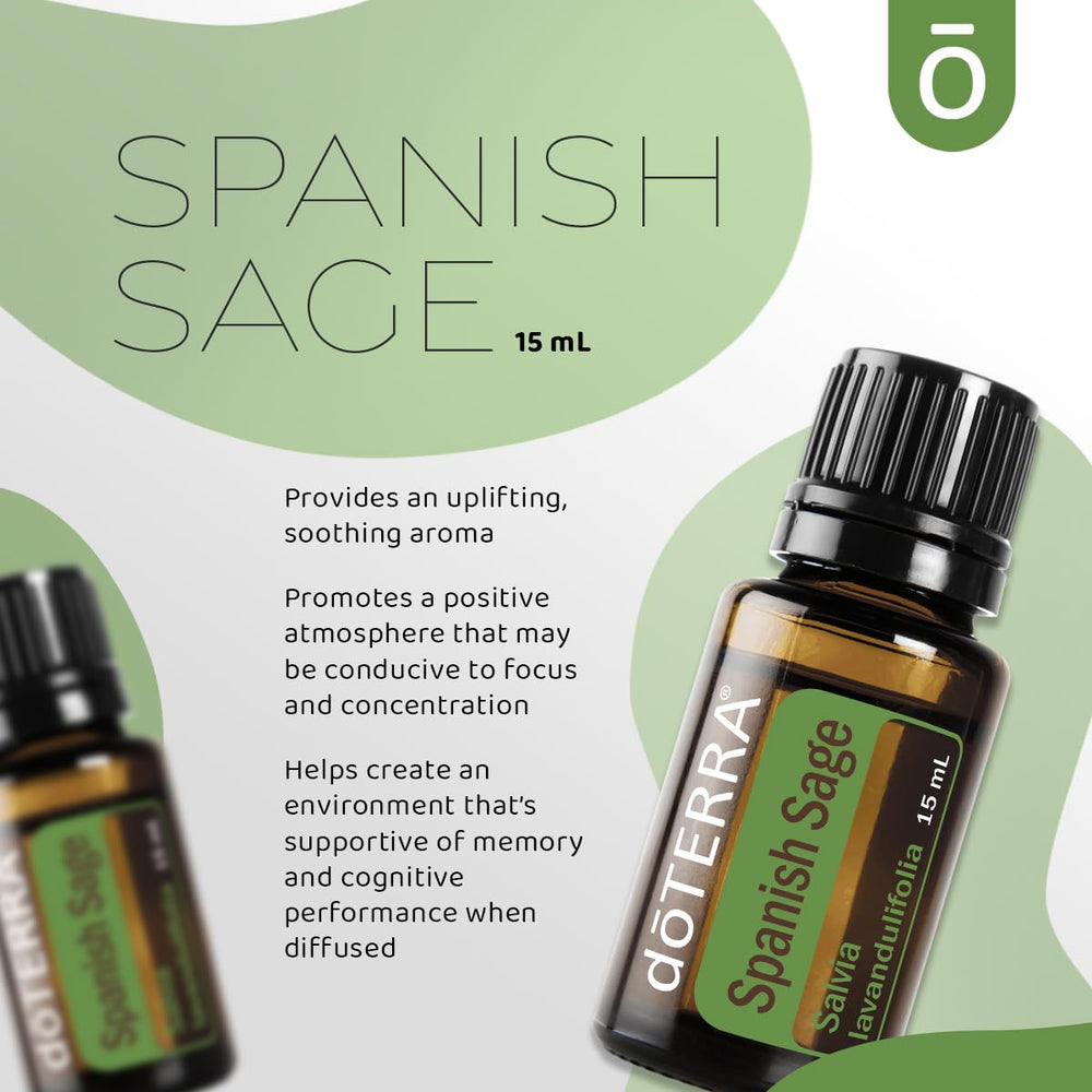 doTERRA Spanish Sage Oil pour spout; ideal for personalized aroma rituals and calm moments.