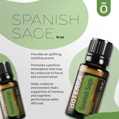 doTERRA Spanish Sage Oil pour spout; ideal for personalized aroma rituals and calm moments.