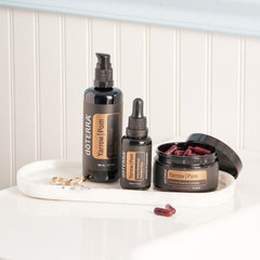 doTERRA Yarrow Pom Capsules label detail showing CPTG essential oils