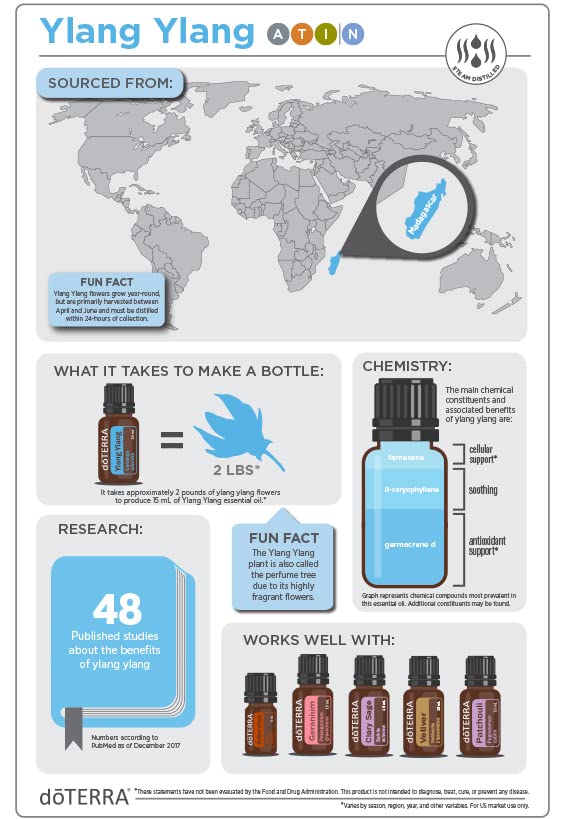 doTERRA Ylang Ylang drops in diffuser releasing calming aroma and warmth