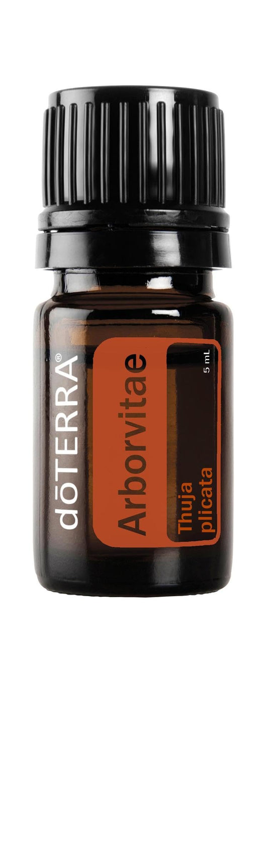 doTERRA Arborvitae essential oil bottle with earthy aroma for daily cleansing and purification.