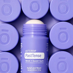 doTERRA PastTense Stick + Sweet Gum applied to the forehead during a busy day.