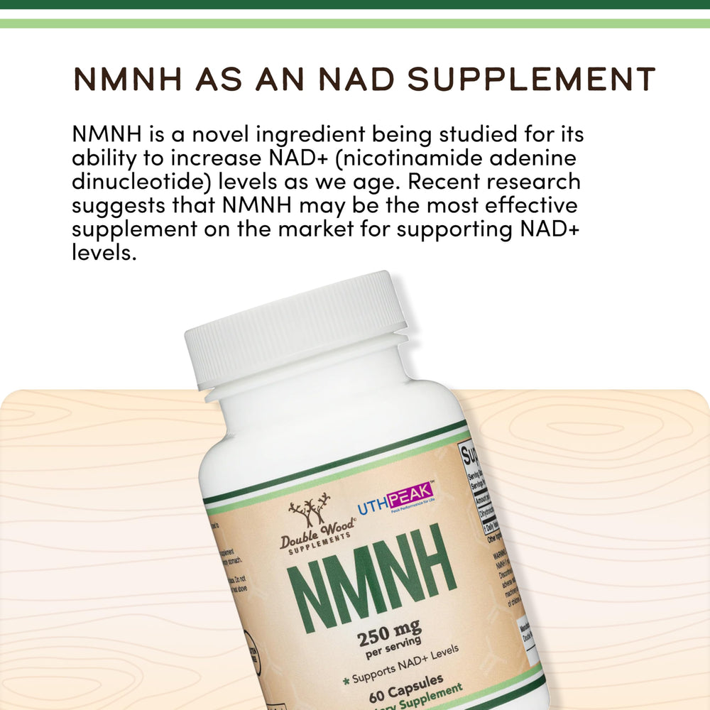Double Wood NMNH serving scoop ready for accurate daily dosing.