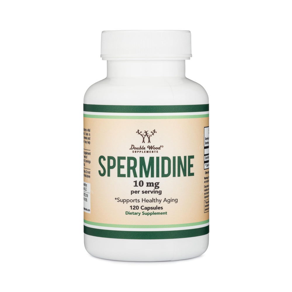 Double Wood Spermidine packaging with clear label and information