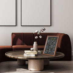 DoubleFill 100 stones under glass cover create a compact study display.