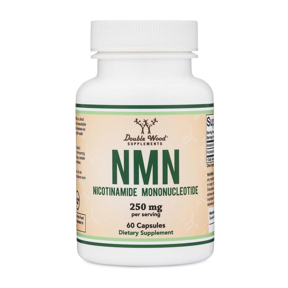Double Wood NMN 250mg bottle front for daily energy support