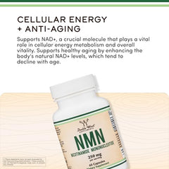 Double Wood NMN capsules being poured for easy daily dosing