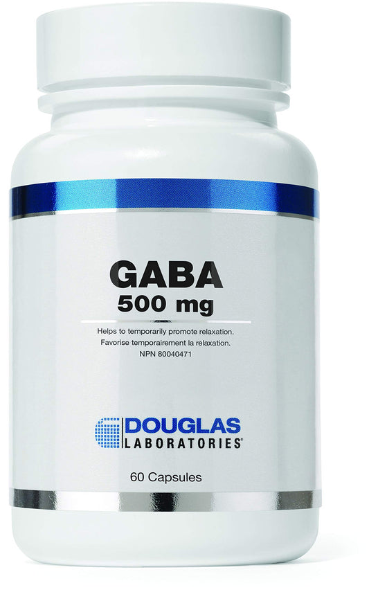 Douglas Laboratories GABA bottle shown for daily brain support and balance.