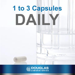 Douglas Laboratories Glucosamine + MSM Forte label highlights ingredients for connective tissue health.
