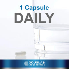Douglas Laboratories Hyaluronic Acid label on bottle conveys quality and trust.