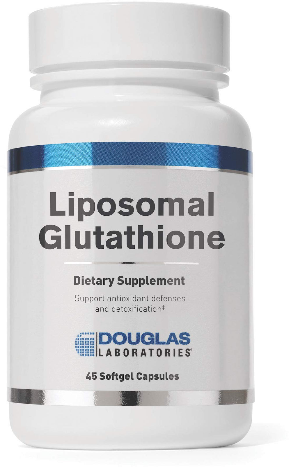 Douglas Laboratories Liposomal Glutathione bottle with softgels promoting antioxidant support