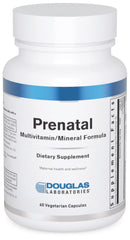 Douglas Laboratories Prenatal bottle front showing complete daily vitamins for maternal nutrition