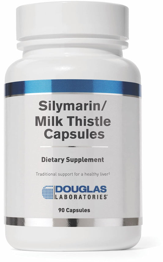 Douglas Laboratories Silymarin capsules bottle supports daily liver wellness.