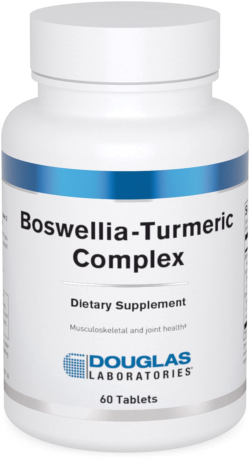 Douglas Laboratories Boswellia-Turmeric Complex bottle showing potential joint support after activity
