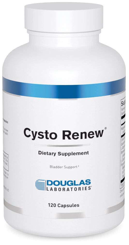 Douglas Laboratories Cysto Renew bottle and capsules for bladder wellness.