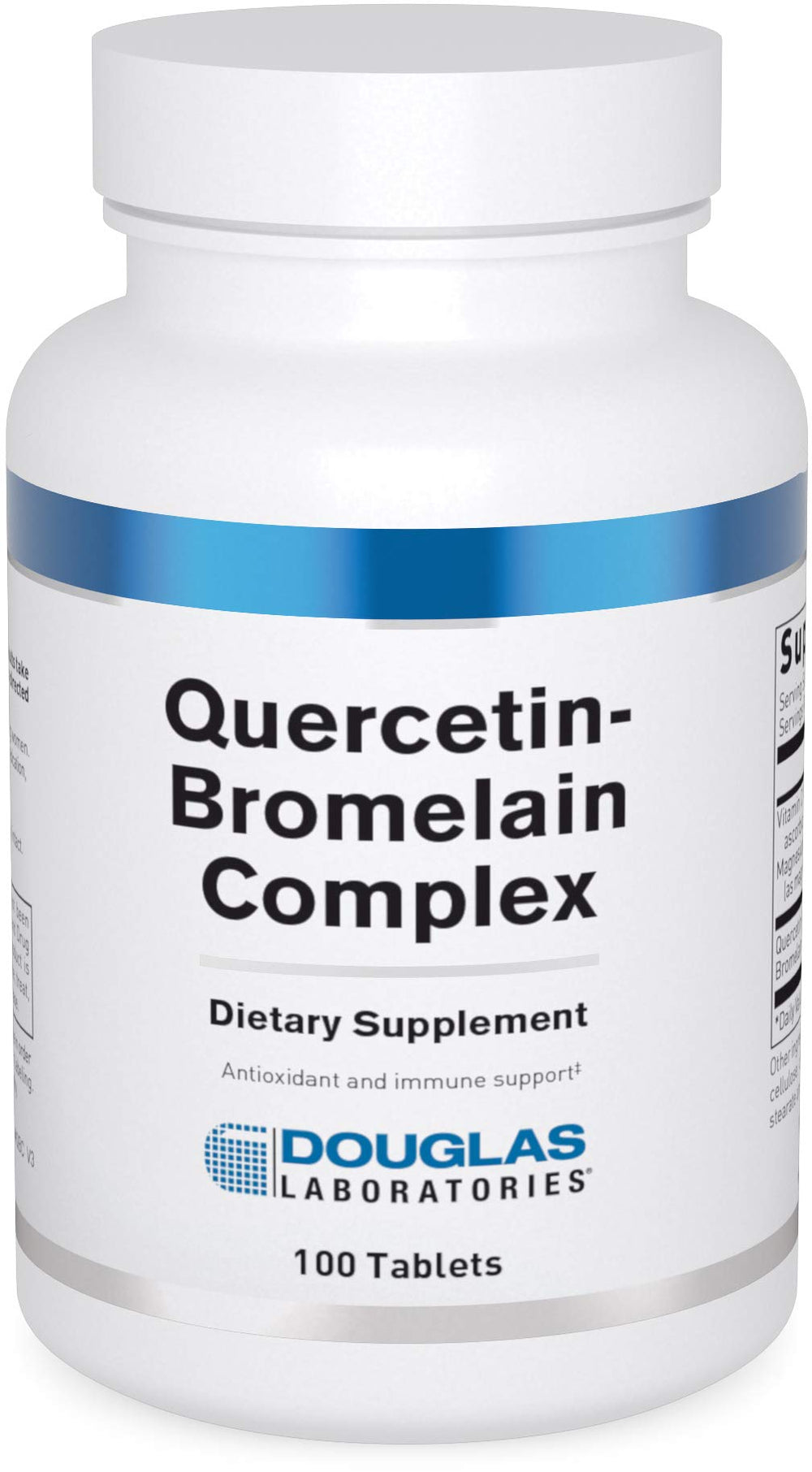 Douglas Laboratories Quercetin Bromelain Complex bottle on a clean surface for daily immune support.