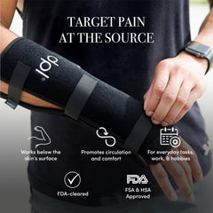 Adjustable DPL wrist wrap with soft strap and hook-and-loop closure for customizable comfort.