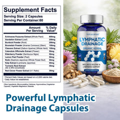 DQQI Lymphatic Drainage capsules beside a glass of water imply a simple hydration-friendly routine
